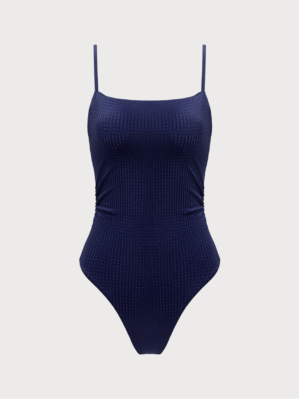 Berlook One-Piece Swimsuit Womens XL Navy Textured Backless Swimwear Vacation